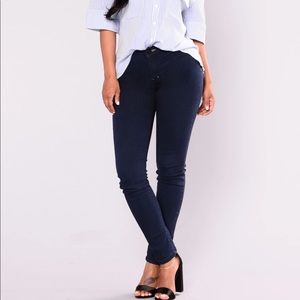 Fashion Nova Jeans with Light Wash Strip on Side